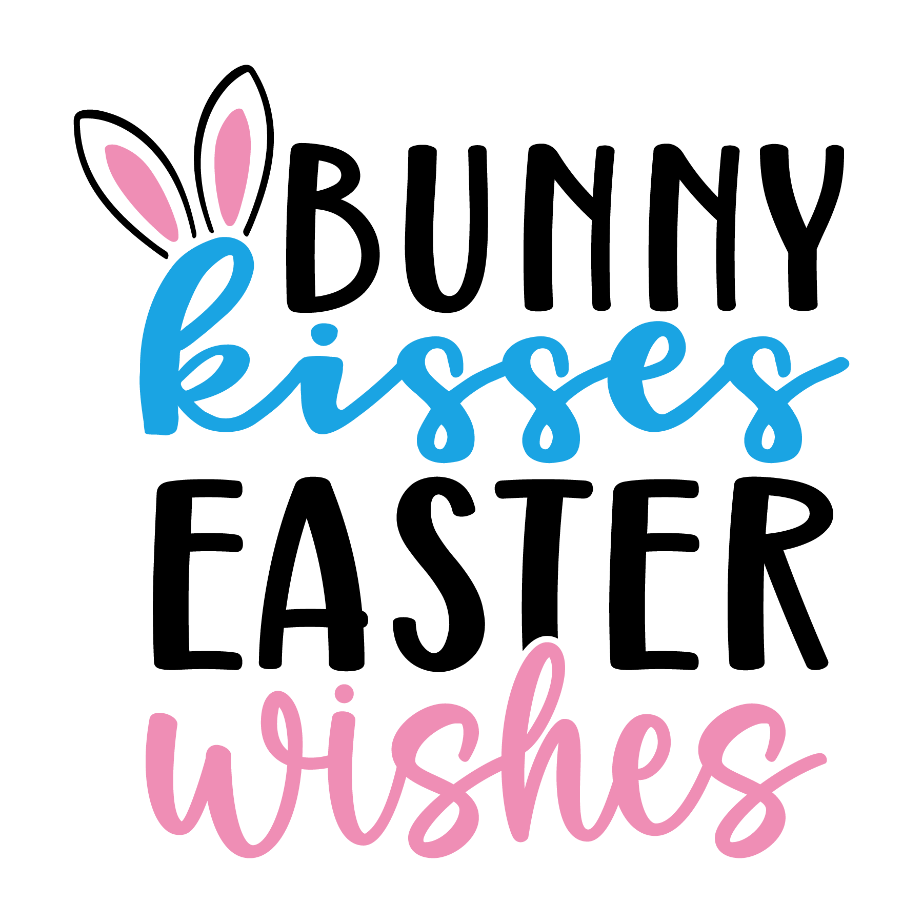 Short sleeve t-shirt "Bunny kisses Easter wishes" Easter cuteness