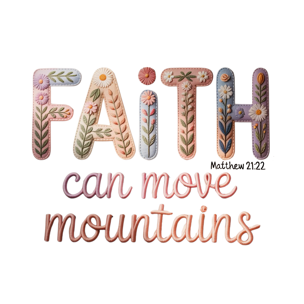 Beautiful faux yarn "FAiTH" T-Shirt