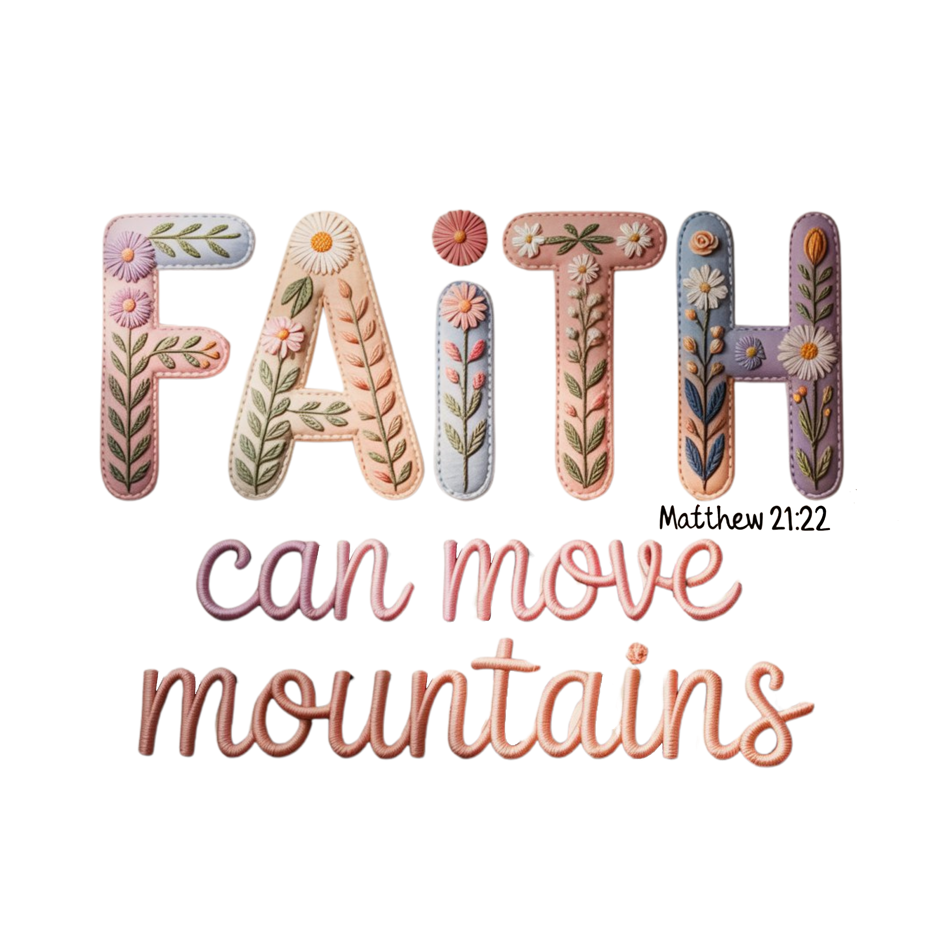 Beautiful faux yarn "FAiTH" T-Shirt