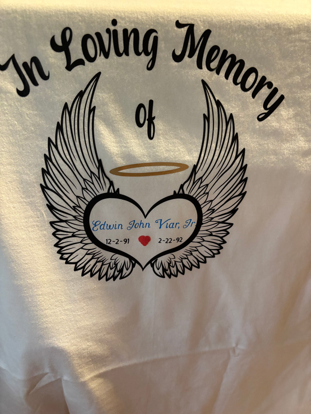 Cherish your loved ones memory with a personalized shirt; all ages