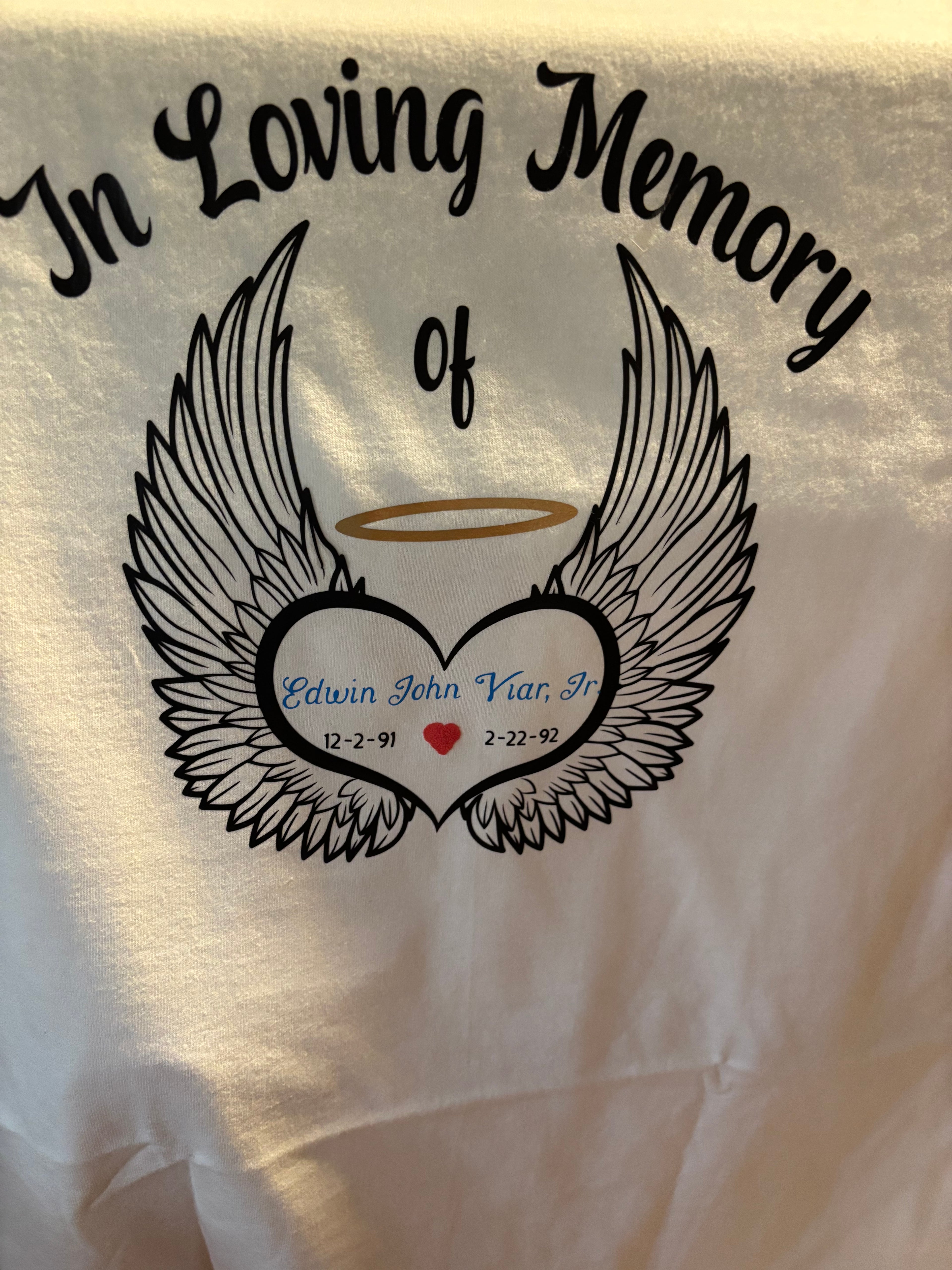 Cherish your loved ones memory with a personalized shirt; all ages