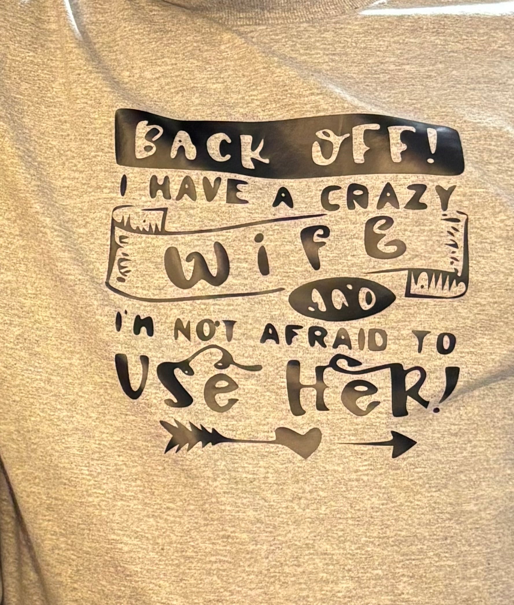 Funny Couples T-shirt Set - "Crazy wife" & "Back Off I Have a Crazy Wife