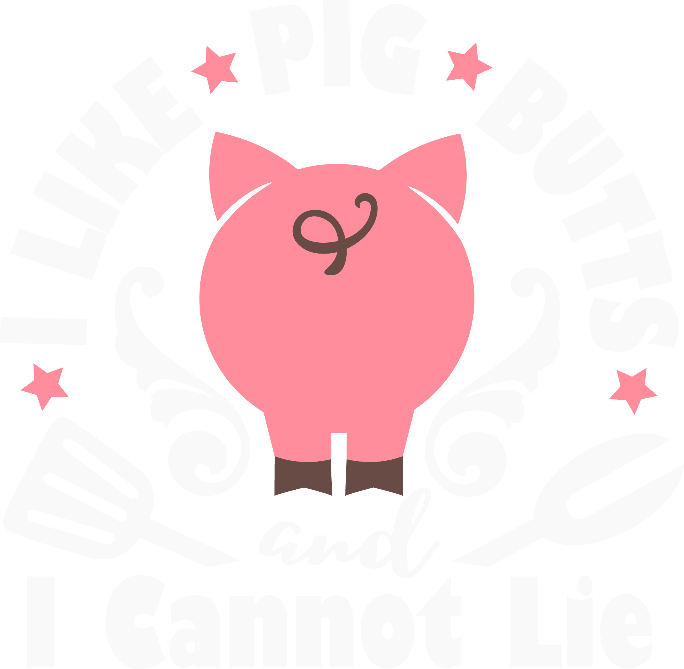 Funny Pig Butt t-shirt.  I like pig butts, I cannot lie.. Great gift or wear to a BBQ
